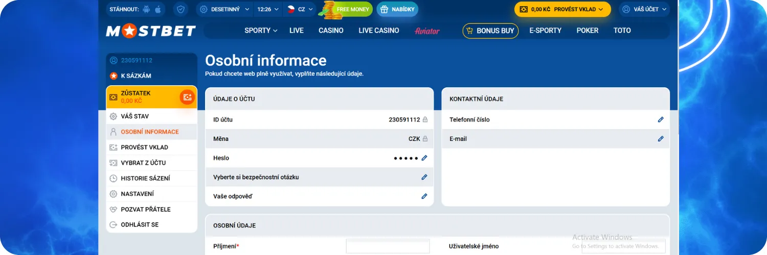 Mostbet chrání vaše osobní údaje